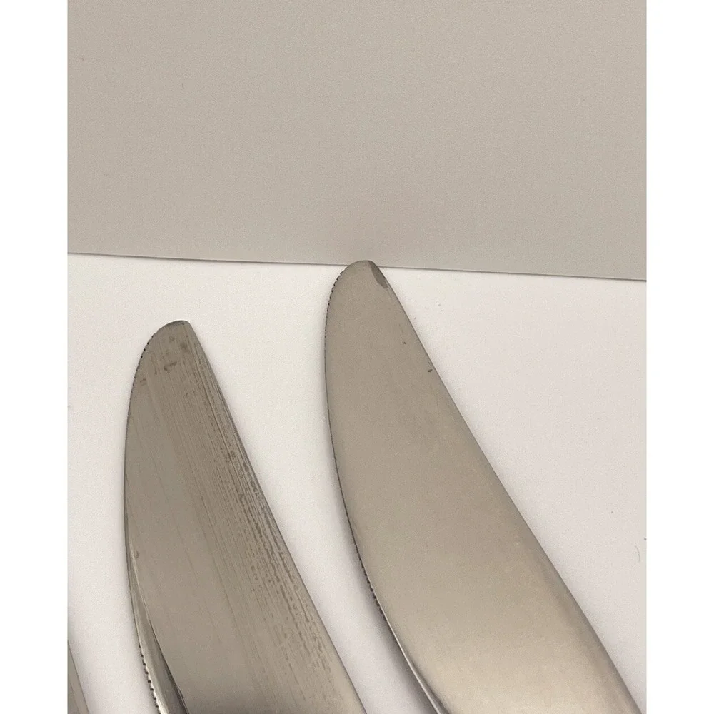 Set Of 8 Ekco Eterna LA JOYA Stainless Steel Japan Flatware Knives Wooden Handle